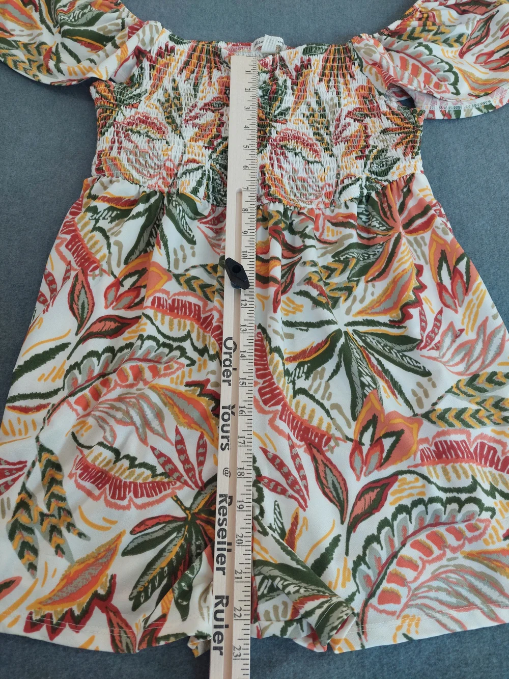 Derek Heart Tropical Smocked Off-Shoulder Romper Plus Size 1X Floral - Picture 6 of 9